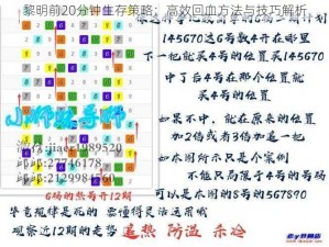 黎明前20分钟生存策略：高效回血方法与技巧解析