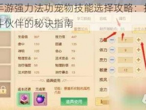 天下手游强力法功宠物技能选择攻略：打造无敌战斗伙伴的秘诀指南