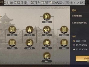 以实力与策略并重，解开放开那三国65层试练通关之谜攻略