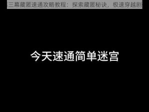 情棺第三幕藏匿速通攻略教程：探索藏匿秘诀，极速穿越剧情迷宫