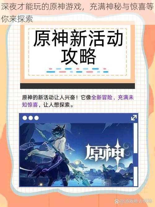深夜才能玩的原神游戏,充满神秘与惊喜等你来探索