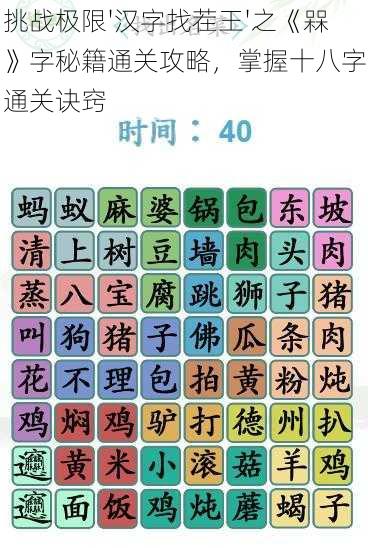 挑战极限'汉字找茬王'之《槑》字秘籍通关攻略,掌握十八字通关诀窍