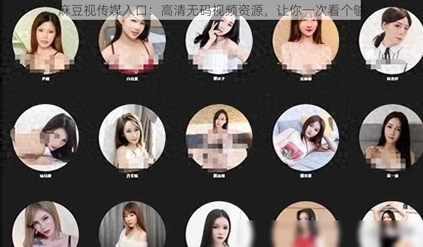麻豆视传媒入口:高清无码视频资源,让你一次看个够