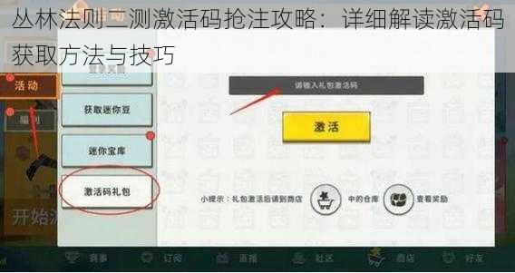 丛林法则二测激活码抢注攻略：详细解读激活码获取方法与技巧