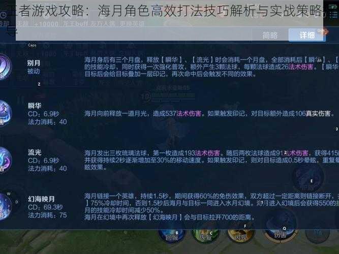 王者游戏攻略：海月角色高效打法技巧解析与实战策略指导