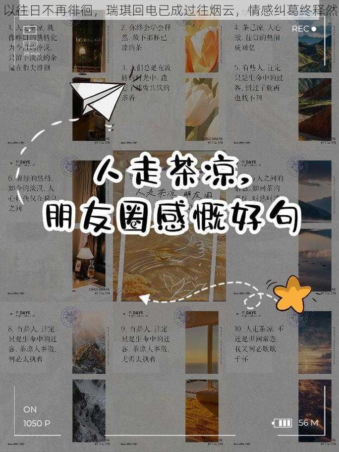 以往日不再徘徊，瑞琪回电已成过往烟云，情感纠葛终释然