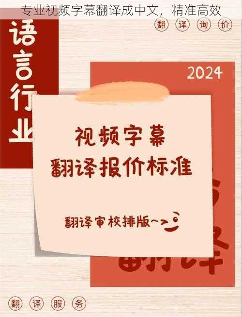 专业视频字幕翻译成中文，精准高效