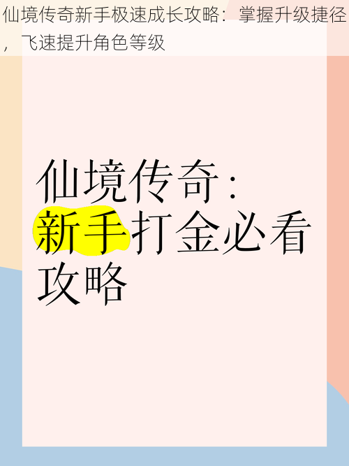 仙境传奇新手极速成长攻略：掌握升级捷径，飞速提升角色等级