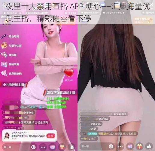 夜里十大禁用直播 APP 糖心——汇集海量优质主播，精彩内容看不停