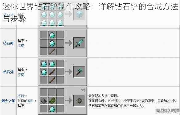 迷你世界钻石铲制作攻略：详解钻石铲的合成方法与步骤