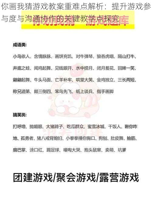 你画我猜游戏教案重难点解析：提升游戏参与度与沟通协作的关键教学点探究