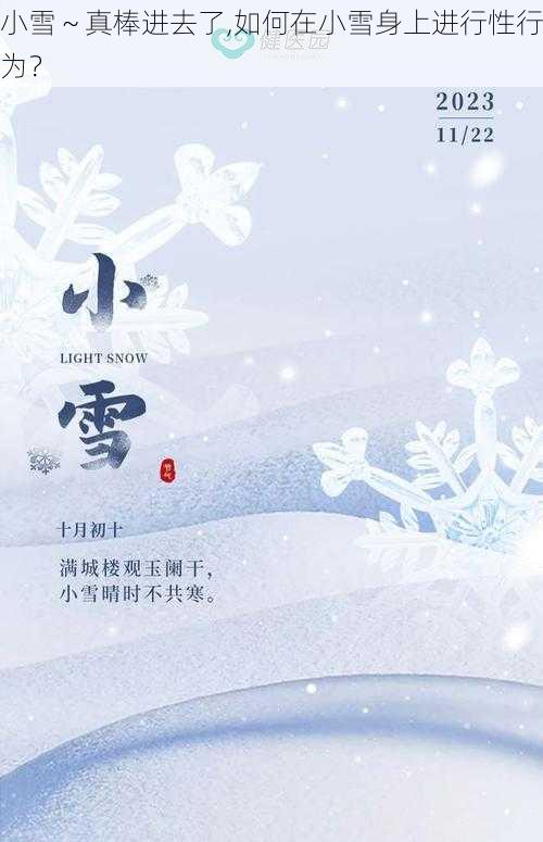 小雪～真棒进去了,如何在小雪身上进行性行为？