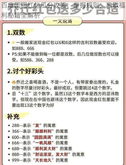 百度团圆红包瓜分攻略：掌握规则，赢取福利秘籍全解析