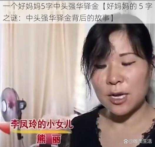 一个好妈妈5字中头强华驿金【好妈妈的 5 字之谜：中头强华驿金背后的故事】