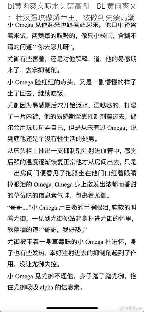 bl黄肉爽文喷水失禁高潮、BL 黄肉爽文：壮汉强攻傲娇帝王，被做到失禁高潮