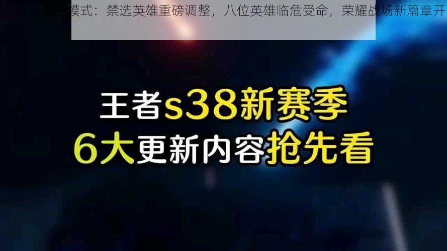 王者征召新模式：禁选英雄重磅调整，八位英雄临危受命，荣耀战场新篇章开启