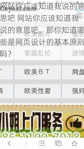 网站你应该知道我说的意思吧 网站你应该知道我说的意思吧，那你知道哪些是网页设计的基本原则吗？