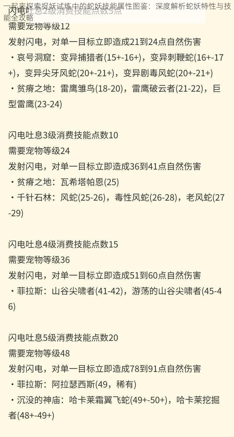 一起来探索捉妖试炼中的蛇妖技能属性图鉴：深度解析蛇妖特性与技能全攻略