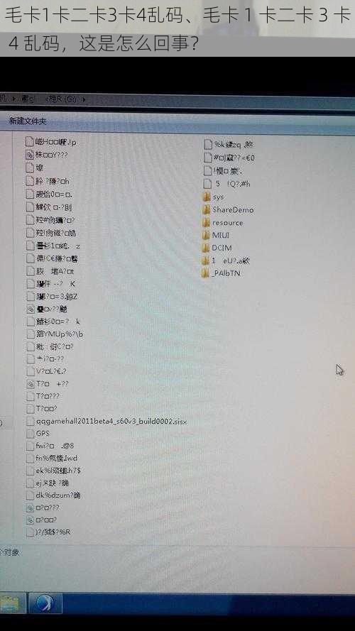 毛卡1卡二卡3卡4乱码、毛卡 1 卡二卡 3 卡 4 乱码，这是怎么回事？
