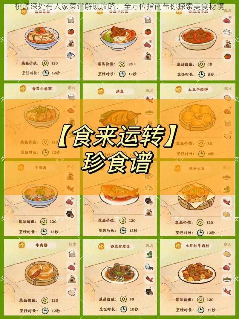 桃源深处有人家菜谱解锁攻略：全方位指南带你探索美食秘境