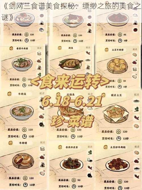 《剑网三食谱美食探秘：缥缈之旅的美食之谜》