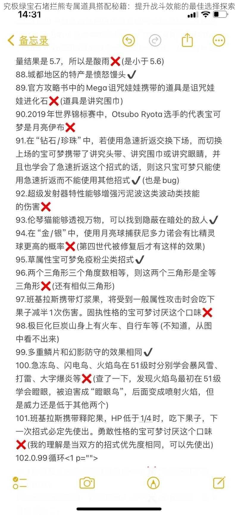 究极绿宝石堵拦熊专属道具搭配秘籍：提升战斗效能的最佳选择探索