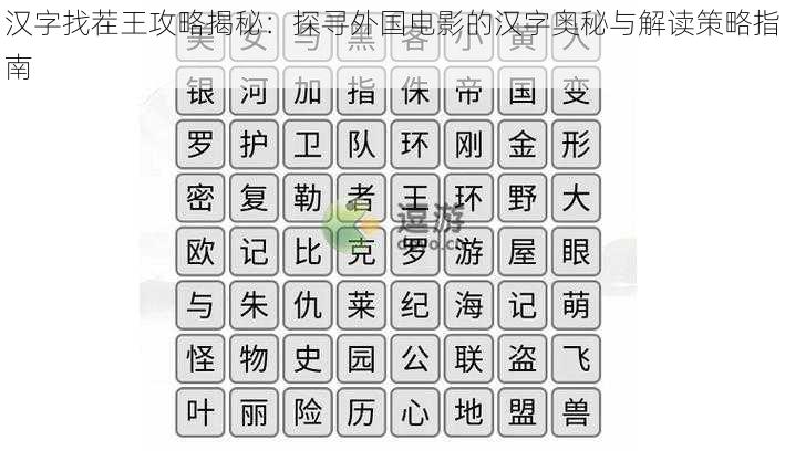 汉字找茬王攻略揭秘：探寻外国电影的汉字奥秘与解读策略指南