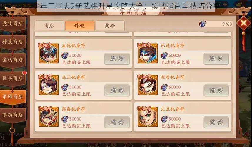 少年三国志2新武将升星攻略大全：实战指南与技巧分享